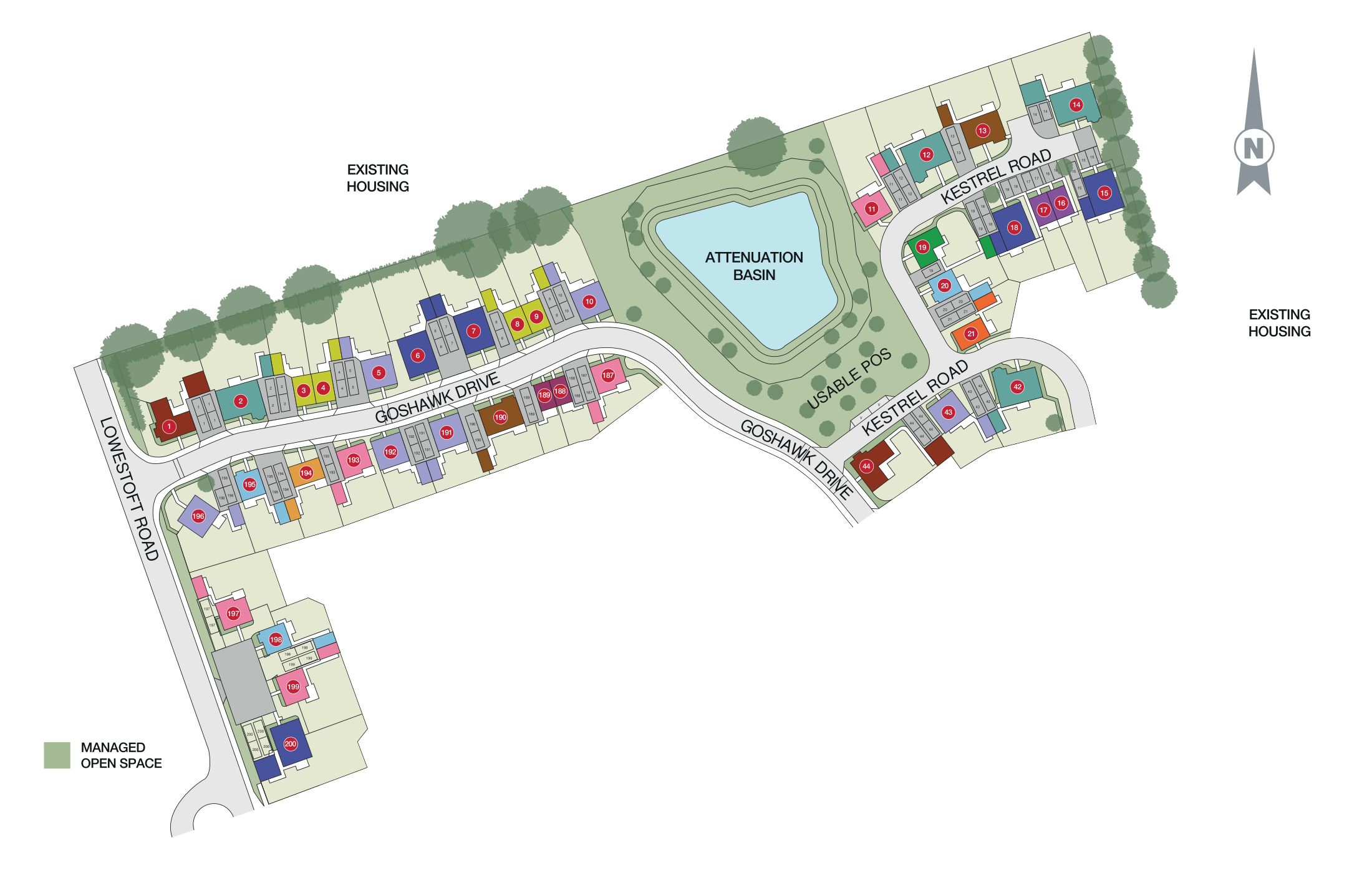 Bowlers Green, Hopton site plan