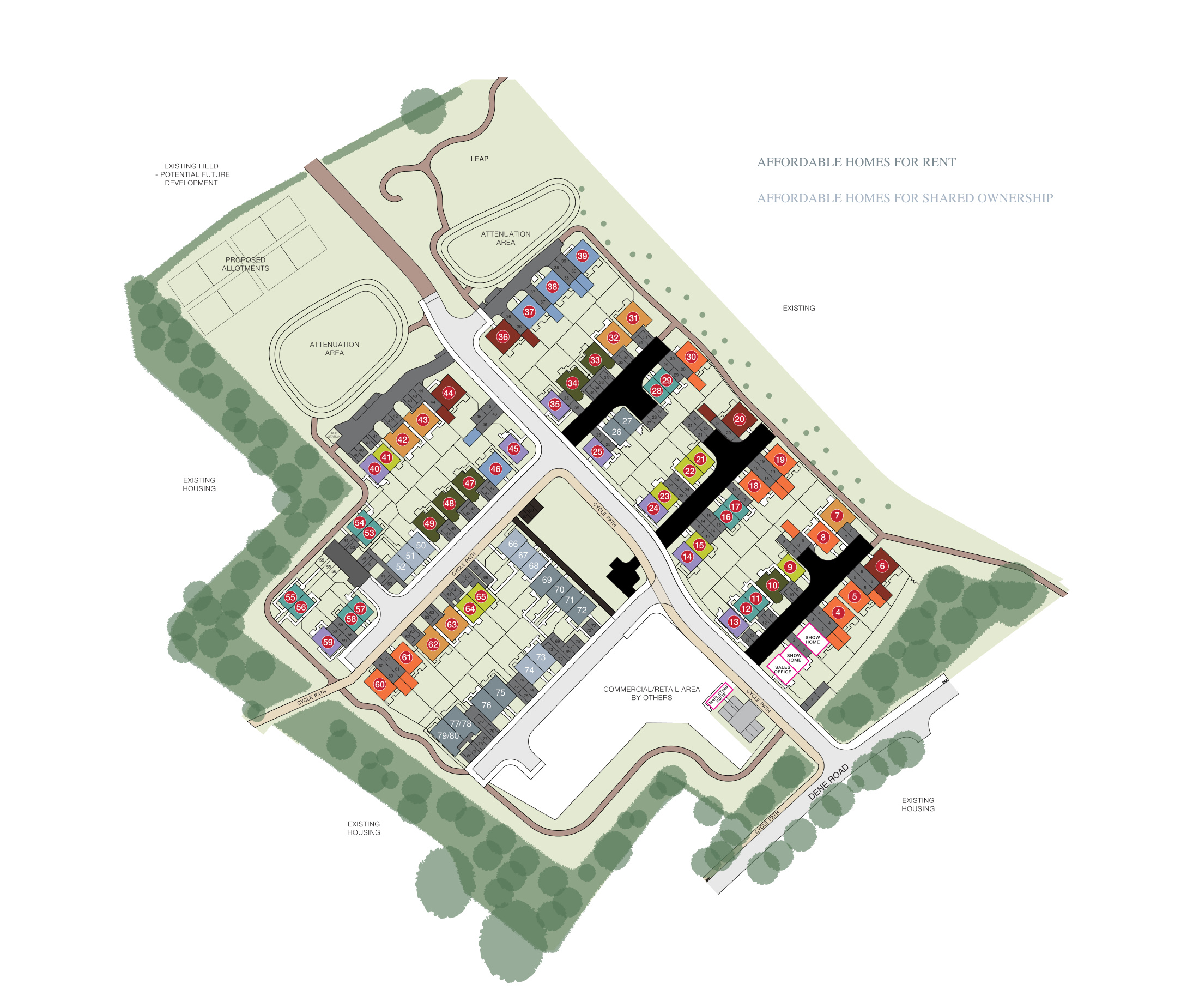 The Oaks at St Luke, Cotford St Luke site plan