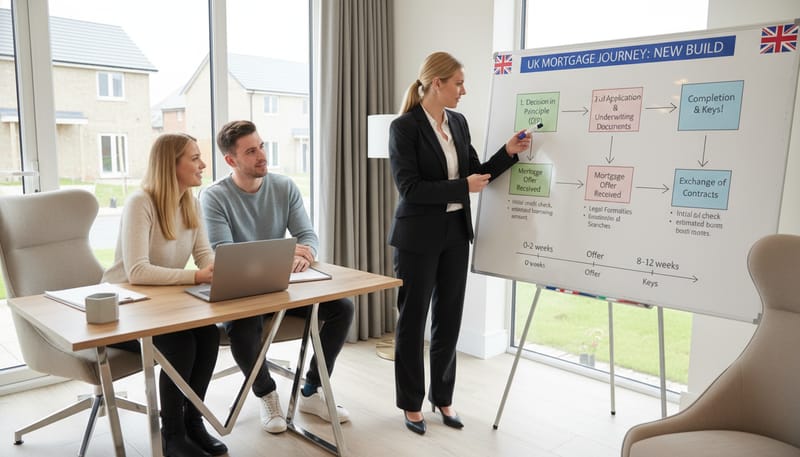 The New Build Mortgage Process: Every Step from Decision in Principle to Keys in Hand, How It Differs from Resale, Timelines, Valuations, and What Happens If Things Go Wrong