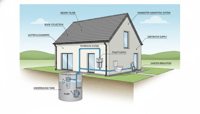 Rainwater Harvesting and Grey Water Systems in New Build Homes