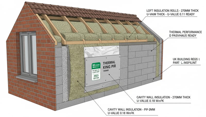Insulation in New Build Homes: Types, Standards, and Thermal Performance